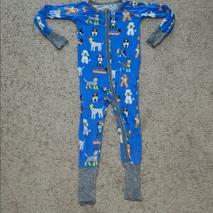 Little Sleepies Blue Dog Print Footie